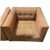 Image 2 : Set of 2 Mid-Century Modern Orange 3-seat Sofa & Armchair - some Damaged on the left arm