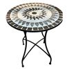 Image 2 : Group of 3  Patio Furniture - includes 2 Round Tables & Assorted Metal Chair