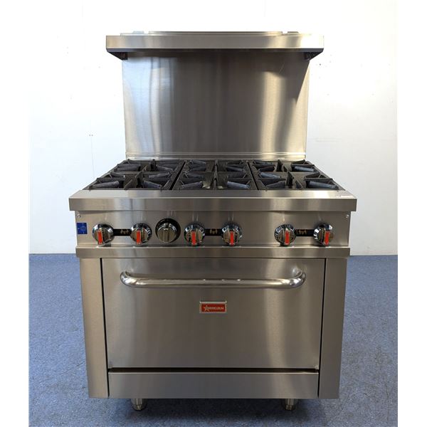36" Six Burner Range, Natural/Propane Gas, Omcan 46151, June 2024 | 6042/R7