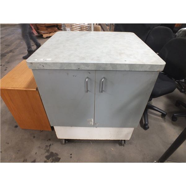 2 Door Wooden Cabinet On Wheels