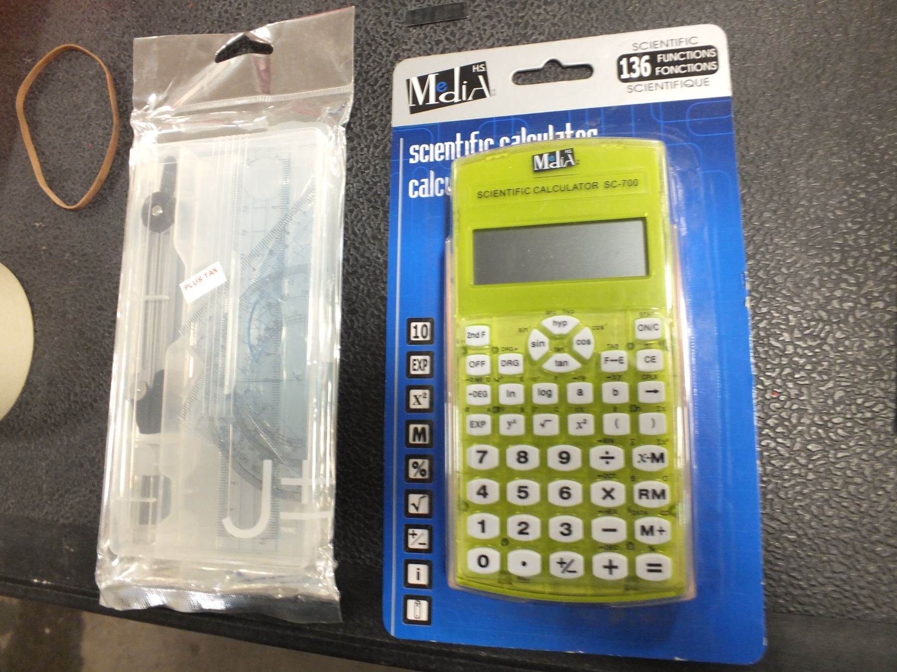 Scientific Calculator & Protractor set