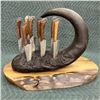 Image 1 : Cape Buffalo Horn Steak Knife Set - Includes Eight Knives