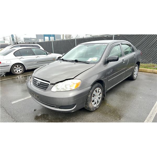 2007 TOYOTA COROLLA CE, 4DR SEDAN, GREY, VIN 2T1BR32E57C819059