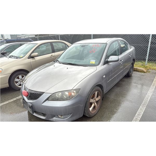 2005 MAZDA 3, 4DR SEDAN, GREY, VIN JM1BK123251300429
