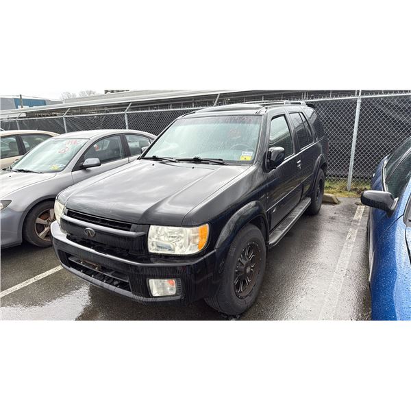 2002 INFINITI QX 4, 4DR SUV, BLACK, VIN JNRDR09Y12W252128