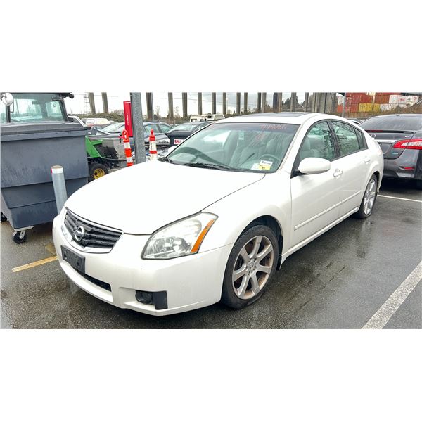 2007 NISSAN MAXIMA 3.5 SE, 4DR SEDAN, WHITE, VIN 1N4BA41E47C862692