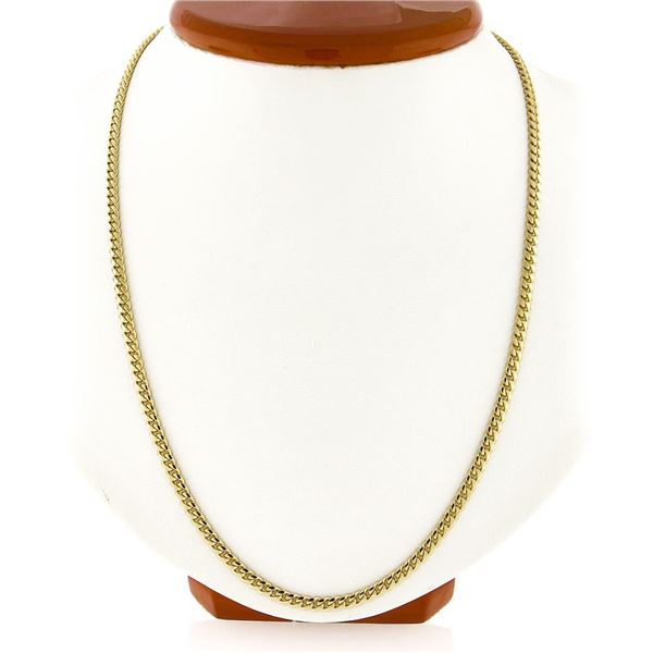 NEW Unisex Solid 14k Yellow Gold 3.4mm Miami Cuban Curb Link 24" Chain Necklace