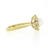Image 5 : NEW Classic 18k Yellow Gold 5.25mm Pearl .40 ctw Round Diamond Flower Cluster Ri