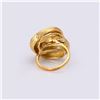 Image 4 : Vintage 18K Yellow Gold Emerald & Diamond Ring