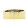 Image 7 : 18K Gold 2.16 ctw Invisible Set Alternating Sapphire Diamond Wide Stack Band Rin