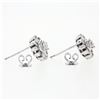 Image 4 : New Unique 18k White Gold 1.02 ctw Round & Baguette Snowflake Post Stud Earrings