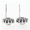 Image 6 : New Unique 18k White Gold 1.02 ctw Round & Baguette Snowflake Post Stud Earrings