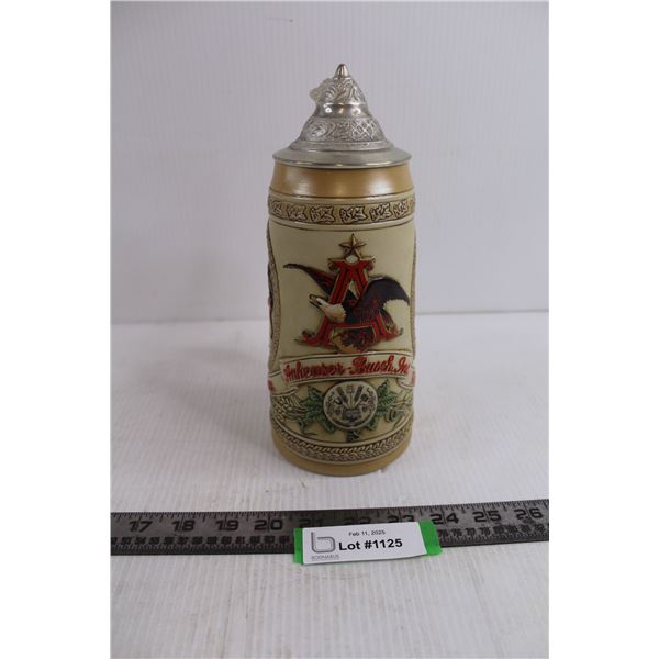 Anheuser-Busch Inc. "King of Beers" Ceramic Beer Stein with Metal Lid
