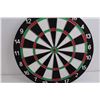 Image 2 : Double Sided Dart Board with Set of Darts 14" Dia