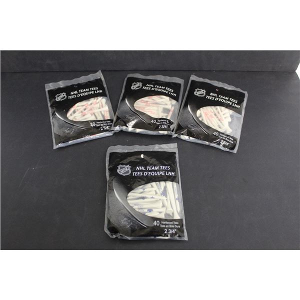 (4) Wick NHL 40-Pack 2.75" Hardwood Tees (Montreal Canadiens - 3, Toronto Maple Leaf's - 1) All NIB
