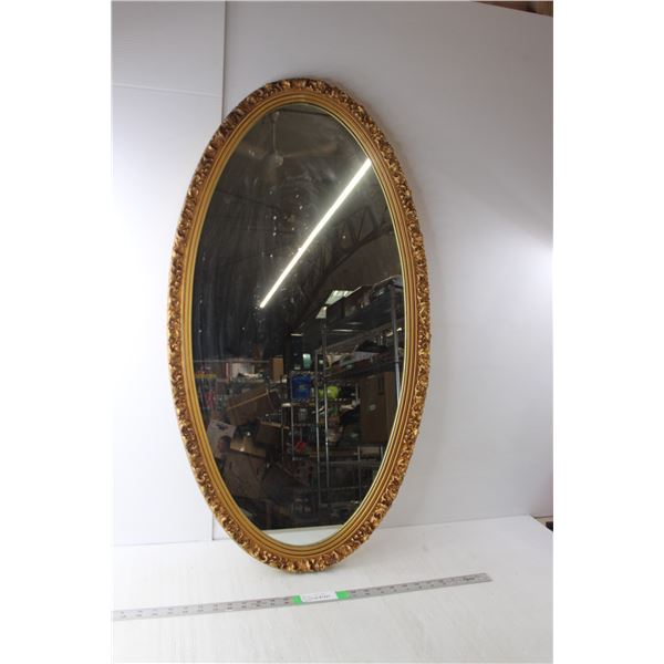 Gold Colored Framed Mirror 38.75" Tall x 21" Wide
