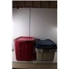 Image 1 : (2) Plastic Rubbermaid Totes with Lids Up to 16.25" Tall x 23.75" Long x 16" Wide