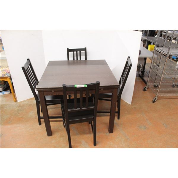 ** Extending Kitchen Table- 36'' x 36'' x 29'', 66.5'' Extended w/ (4) Chairs- Some Damage