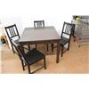 Image 2 : ** Extending Kitchen Table- 36'' x 36'' x 29'', 66.5'' Extended w/ (4) Chairs- Some Damage