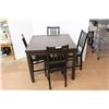 Image 1 : ** Extending Kitchen Table- 36'' x 36'' x 29'', 66.5'' Extended w/ (4) Chairs- Some Damage
