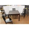 Image 3 : ** Extending Dining Table- 36'' x 36'' x 29'', 66.5'' Extended w/ (4) Chairs- Some Damage