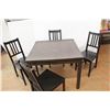 Image 3 : ** Extending Dining Table- 36'' x 36'' x 29'', 66.5'' Extended w/ (4) Chairs- Some Damage