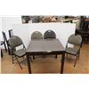 Image 1 : ** Extending Dining Table- 36'' x 36'' x 29'', 66.5'' Extended w/ (4) Folding Chairs- Some Damage