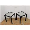 Image 1 : **(2) Aluminum Glass Top Patio Tables- 16'' x 16'' x 18.5''