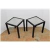 Image 2 : **(2) Aluminum Glass Top Patio Tables- 16'' x 16'' x 18.5''