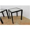 Image 3 : **(2) Aluminum Glass Top Patio Tables- 16'' x 16'' x 18.5''