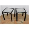 Image 1 : **(2) Aluminum Glass Top Patio Tables- 16'' x 16'' x 18.5''