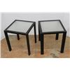 Image 2 : **(2) Aluminum Glass Top Patio Tables- 16'' x 16'' x 18.5''