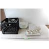 Image 1 : White Ceramic Dishes, Cups, Plates Bowls, Milk Crate