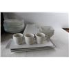 Image 2 : White Ceramic Dishes, Cups, Plates Bowls, Milk Crate