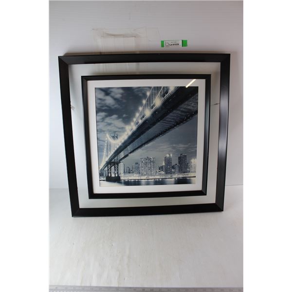*Double Like Framed Picture Of Bridge- 25'' x 25''