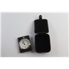 Image 3 : Travel Alarm Clock in Leather Case - New