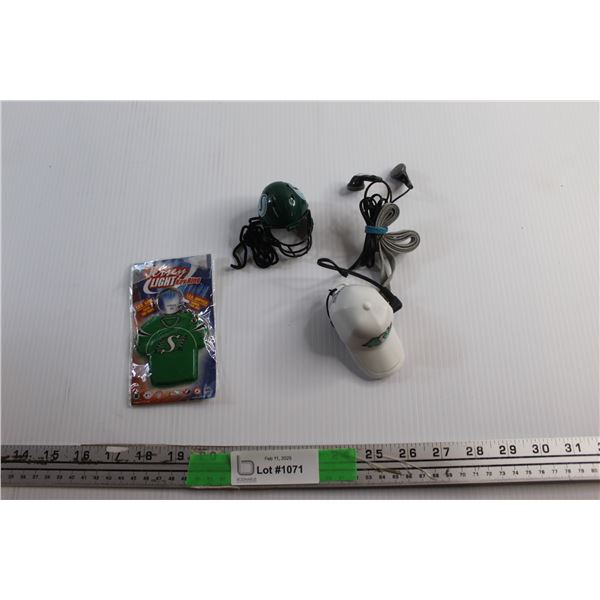 Saskatchewan Roughriders Pocket Radio - Tested, Helmet & Jersey Key Chains