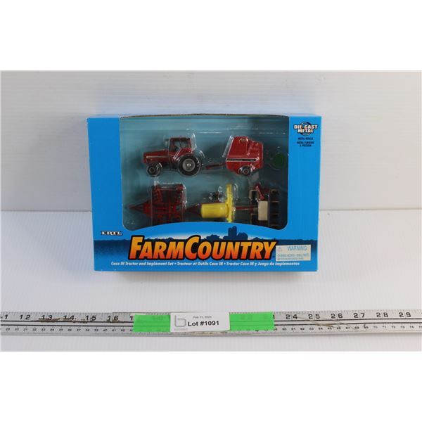 Farm Country Die Cast Case IH Tractor and Implement Set - Sealed