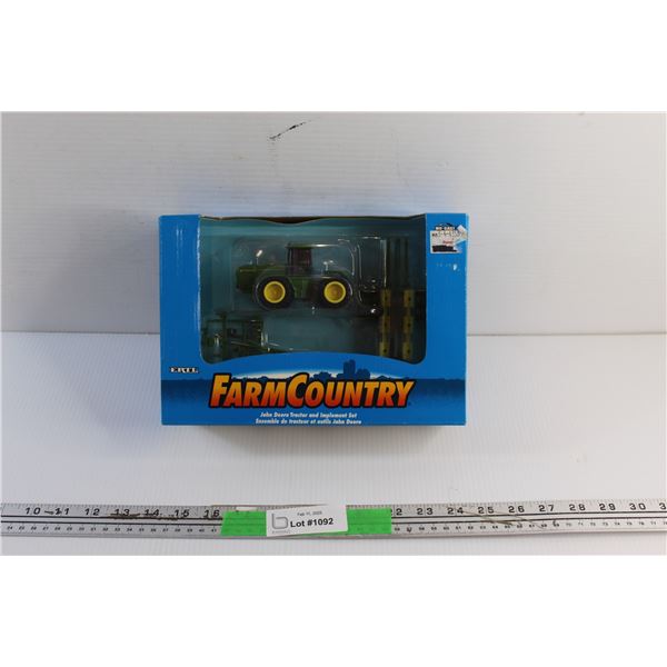 Farm Country Die Cast John Deere Tractor and Implement Set - Sealed