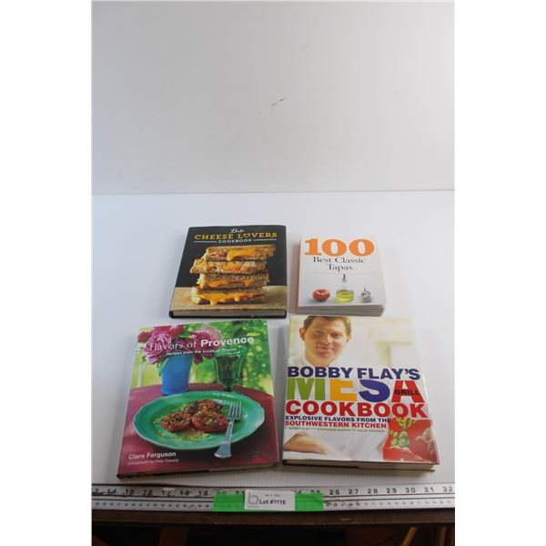 (4) Cookbooks - The Cheese Lovers, Flavors of Provence and Bobby Flay