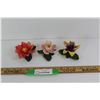 Image 1 : (3) Porcelain Flower Decorations - Made in Italy