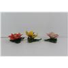 Image 3 : (3) Porcelain Flower Decorations - Made in Italy