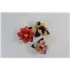 Image 4 : (3) Porcelain Flower Decorations - Made in Italy
