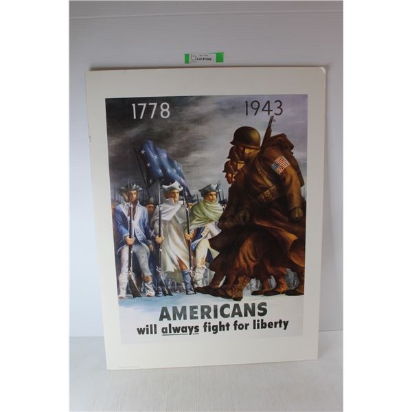 *American War Propaganda Plastiboard Poster,23.5'' x 31.5'' - Cannot Guarantee Authenticity
