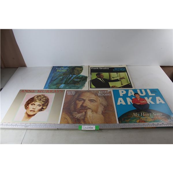 (5) Vinyl Records, Frank Sinatra, Paul Anka, Kenny Rogers, Misc.