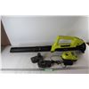 Image 1 : Ryobi 18Volt Lithium Battery Operated Leaf Blower w/ (2) Batteries & Charger- Powers On