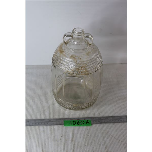 Vintage Barrel Style Glass Jug- 12'' Tall