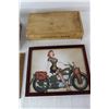 Image 3 : Oreo 40th Anniversary Tin, Simonds Bits Box w/ Sliding Lid, Lady On Motorcycle Picture, 10.5'' x 8.5