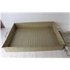 Image 2 : Metal Tray w/ Holes- 22.5'' x 18'' x 3'', Beige Colored Bath Towel