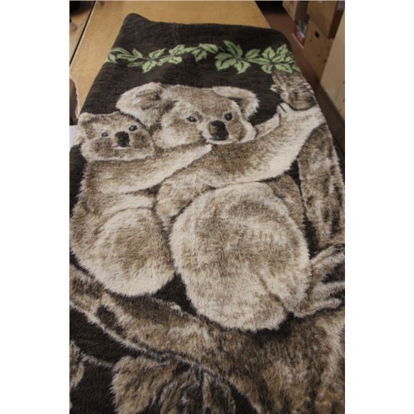 Reversible Koala Throw Blanket